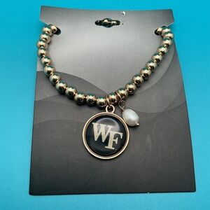 Wake Forest, Olivia Bracelet Gold-Tone Beads, Faux Pearl - NEW
